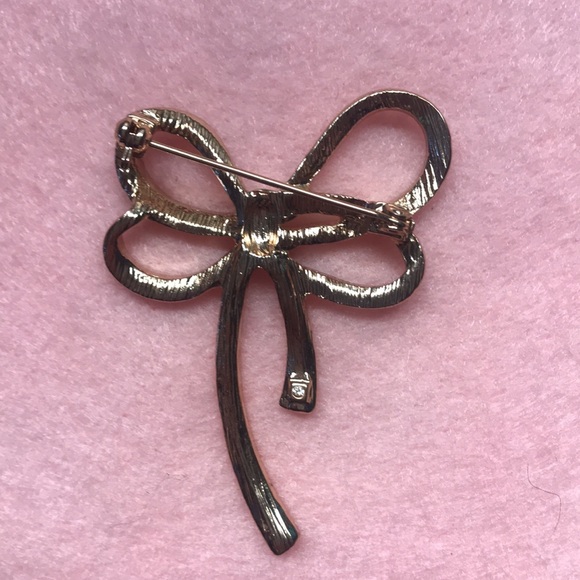 Vintage Rhinestone Bow Ribbon Brooch/Pin - Picture 4 of 4